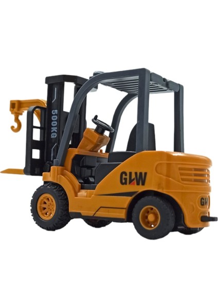 PopŞeker Gerçekçi Detaylarıyla Metal Forklift Ucuyla Sürtmeli Özellikli Oyuncak Forklift 13CM.