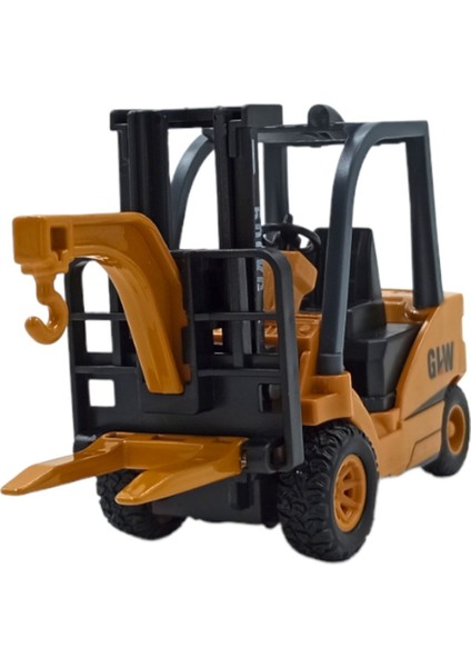 PopŞeker Gerçekçi Detaylarıyla Metal Forklift Ucuyla Sürtmeli Özellikli Oyuncak Forklift 13CM.