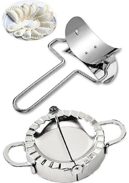 Hamuriçi Poğaça Mantı Kalıbı Yapma Ve Mantı Hamuru Kesme Aparatı 2 Li Seti