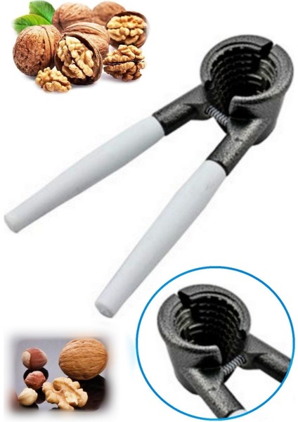 Ceviz Fındık Kıracağı Ergonomik Beyaz Saplı Ceviz Kıracak Dayanıklı Ceviz Kırma Aleti