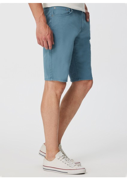 Slim Fit Indigo Erkek Şort 232 Lcm 221014 Stowas Indıgo modelleri