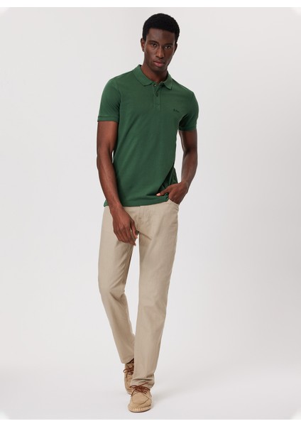 Polo Yaka Yeşil Erkek T-Shirt 232 Lcm 242010 Palm Canlı Yeşil