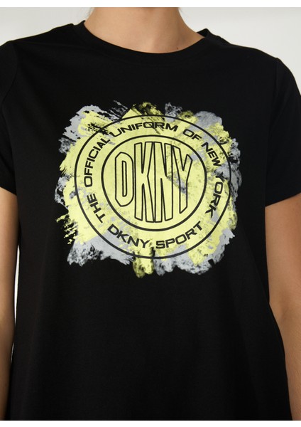 Jeans Bisiklet Yaka Baskılı Siyah Kadın T-Shirt DP2T9247 fırsatları