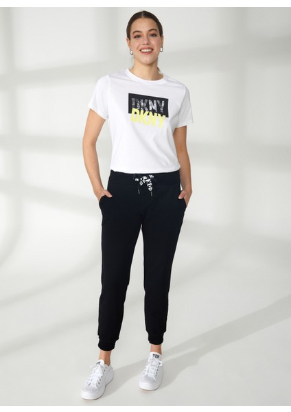 Jeans Bisiklet Yaka Düz Siyah Kadın T-Shirt DP2P1917