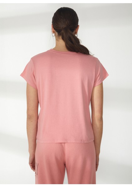 Jeans Bisiklet Yaka Düz Bronz Kadın T-Shirt DP2T9147 indirimleri