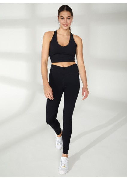 Jeans Bisiklet Yaka Düz Siyah Kadın T-Shirt DP2P3052