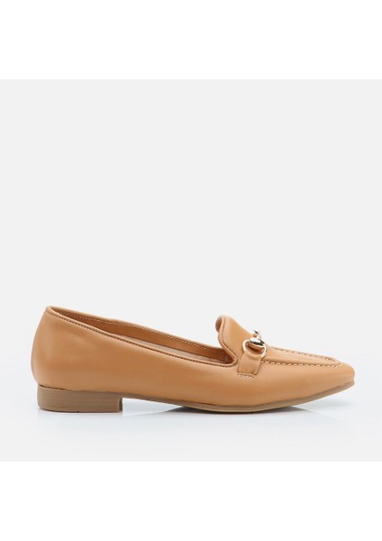 Hakiki Deri Naturel Kadın Loafer