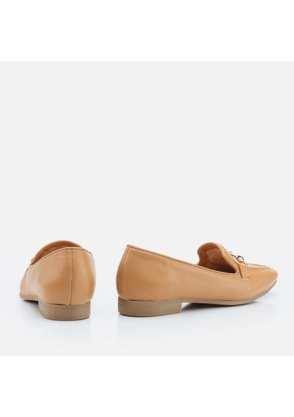 Hakiki Deri Naturel Kadın Loafer