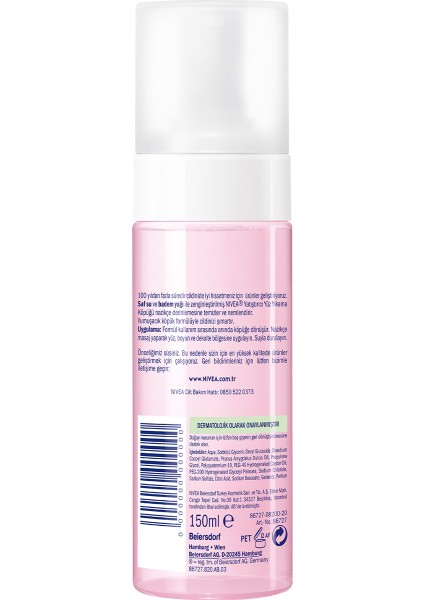 Aqua Rose Organik Gül Suyu Içeren Yüz Yıkama Köpüğü 150 ml,Yüz Temizleme
