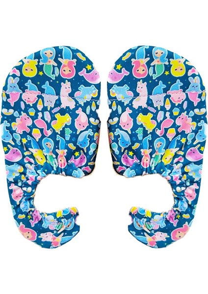 Kaydırmaz Renkli Desenli Tabanlı Dayanıklı Güçlendirilmiş Plaj Deniz Havuz Ayakkabısı