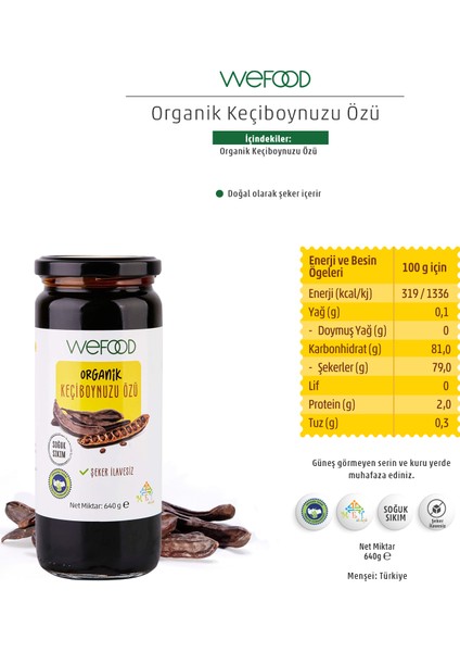 Organik Keçiboynuzu Özü 640 gr (Soğuk Sıkım) 8682392174426