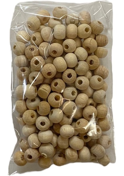 Ahşap Boncuk Makrome 6 mm Verniksiz 20 Gram (Yaklaşık 150 Adet ) fiyatları