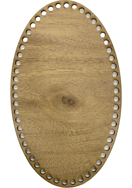 Ahşap Oval Elips Sepet Tepsi Tabanı 25X15CM Ceviz Çift Yüz 3 mm Mdf
