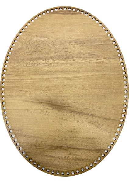 Ahşap Oval Elips Sepet Tepsi Tabanı 40X30 cm Ceviz Çift Yüz 3 mm Mdf