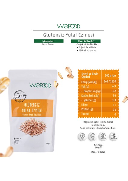 Glutensiz Yulaf Ezmesi 300 gr 8681749104567