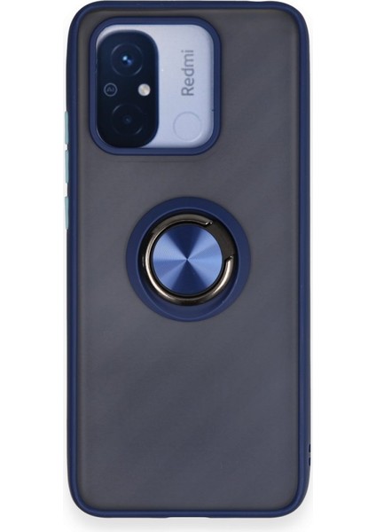 Xiaomi Redmi 12C Kılıf Standlı Yüzüklü Buzlu Tasarım Arka Kapak