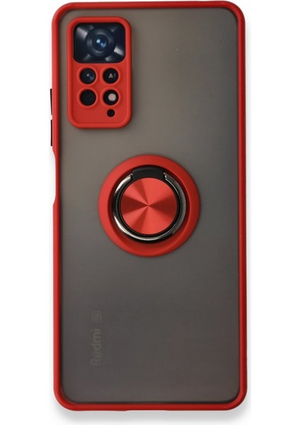 Xiaomi Redmi Note 11 Pro Kılıf Standlı Yüzüklü Buzlu Tasarım Arka Kapak