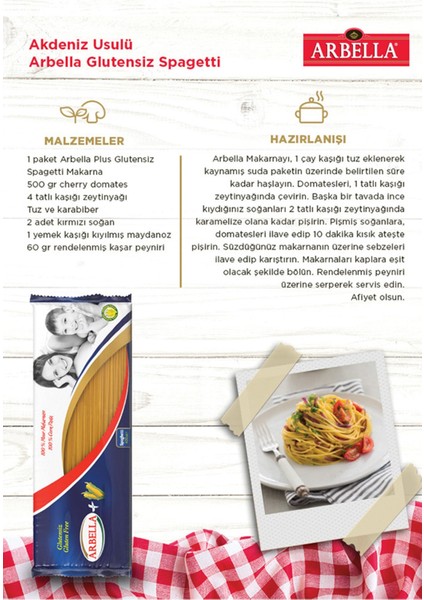 Dola Arbella 3'lü Glutensiz Makarna Seti 400 gr x 3 Adet Arpa Şehriye, Spagetti ve Burgu Makarna