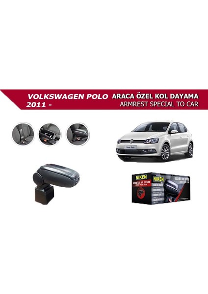 Volkswagen Polo 2011- Araca Özel Kol Dayama Siyah