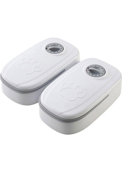 Evcil Hayvanlar Gıda Dağıtıcı Kedi Gıda Konteyneri Çift Yemek gri (Yurt Dışından)