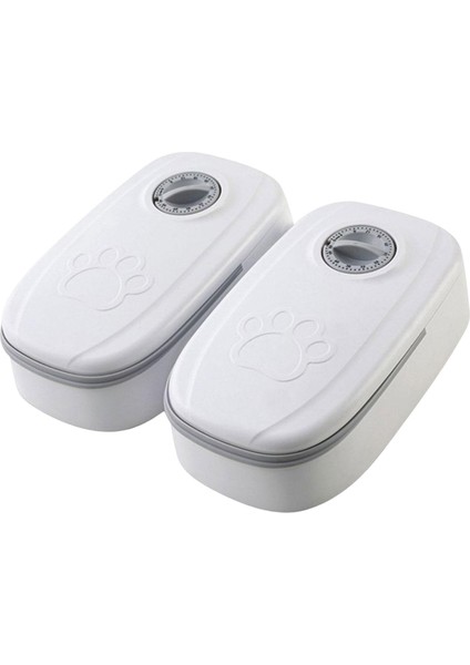 Evcil Hayvanlar Gıda Dağıtıcı Kedi Gıda Konteyneri Çift Yemek gri (Yurt Dışından) fırsatları