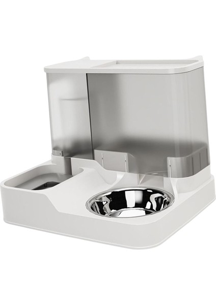 Otomatik Köpek Su Dağıtıcı Kedi Besleyici Pürüzsüz Kenarlar Yiyecek ve Su Temini gri (Yurt Dışından)