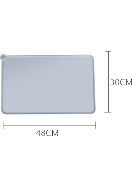 Yükseltilmiş Kenarlı Köpek Maması Matları Su Kasesi Paspasları Pet Besleme Matları Kitty Ince Stil Gri (Yurt Dışından) fiyatları