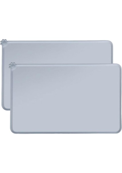 Yükseltilmiş Kenarlı Köpek Maması Matları Su Kasesi Paspasları Pet Besleme Matları Kitty Ince Stil Gri (Yurt Dışından) fırsatları