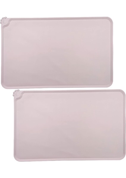 Yükseltilmiş Kenarlı Köpek Maması Matları Su Kasesi Paspasları Pet Besleme Matları Kitty Ince Pembe (Yurt Dışından)