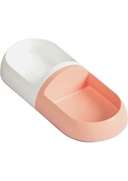 Çift Kedi Kaseleri Çıkarılabilir Yeniden Kullanılabilir Kedi Dikkatli Iç Mekan Kedileri Beyaz ve Pembe (Yurt Dışından)