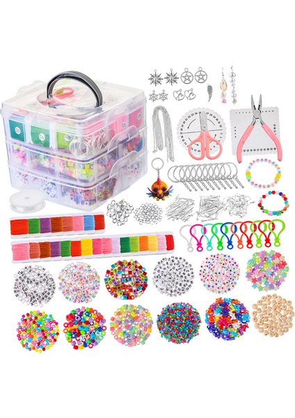 Tüm Mücevher Yapma Malzemeleri Set Araçları Set Diy Takı Pensesi Bilezik 4655PCS (Lüks Takım Elbise) 16X16X16CM (Yurt Dışından)