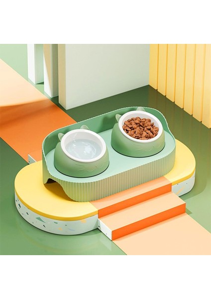 Yüksek Kedi Kaseleri Kediler ve Küçük Orta Köpekler Için Gıda Besleme Yemekleri Tavşan Yeşil (Yurt Dışından) fırsatları