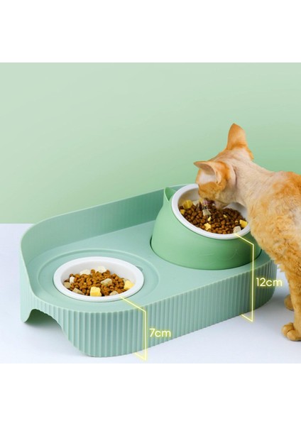 Yüksek Kedi Kaseleri Kediler ve Küçük Orta Köpekler Için Gıda Besleme Yemekleri Tavşan Yeşil (Yurt Dışından) indirimleri