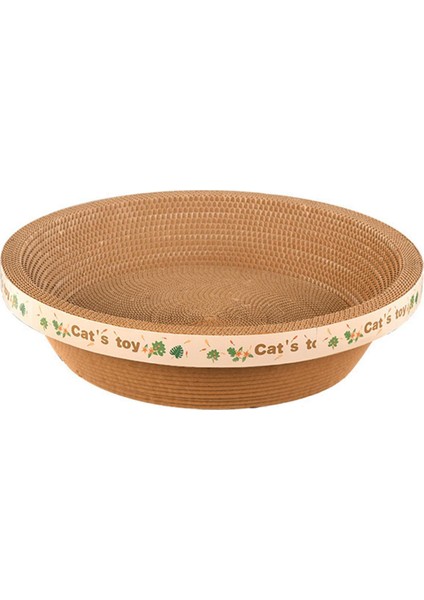 Cat Scratcher Karton Kanepe Yatak Yuvarlak Kedi Çizme Tahtası, Çıkartmalar ile Küçük Için Oluklu (Yurt Dışından)