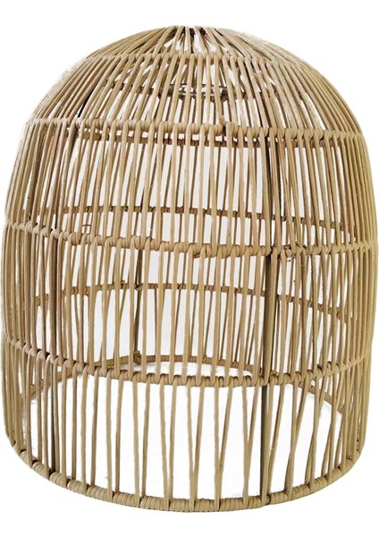 Rattan Dokuma Lamba Gölgesi Rattan Sepet Avize Lambası Gölgesi El Dokumalı El Sanatları 25CMX26CM (Yurt Dışından)
