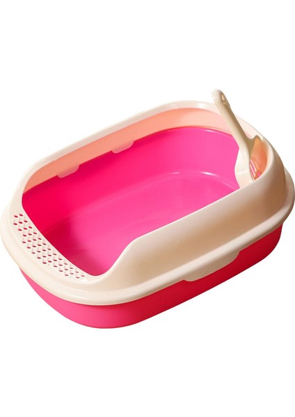 Kedi Kramit Kutusu Sağlam Kedi Sandbox Anti Sıçraması Yavru Kedi Paz Dirkimi Tuvalet Yatak Pembesi (Yurt Dışından)