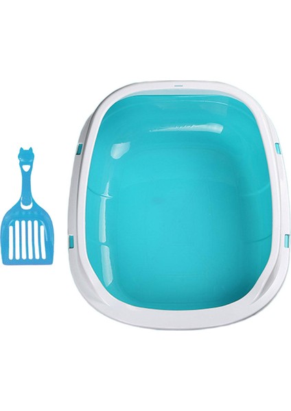 Yarı Kapalı Kedi Kumu Kutusu Tuvalet Taşınabilir Konteyner Kum Kutusu Açık Üst Evcil Hayvan Mavisi (Yurt Dışından) fiyatları