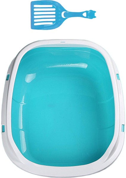 Yarı Kapalı Kedi Kumu Kutusu Tuvalet Taşınabilir Konteyner Kum Kutusu Açık Üst Evcil Hayvan Mavisi (Yurt Dışından) modelleri