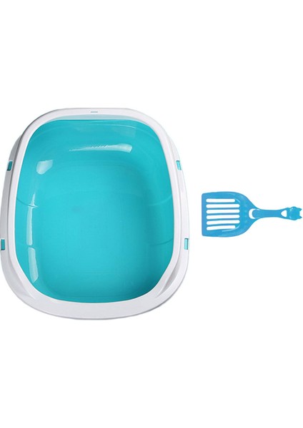 Yarı Kapalı Kedi Kumu Kutusu Tuvalet Taşınabilir Konteyner Kum Kutusu Açık Üst Evcil Hayvan Mavisi (Yurt Dışından) indirimleri