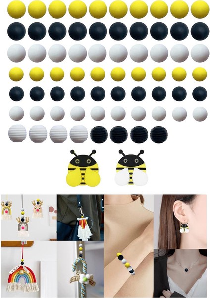 70 Adet Silikon Boncuklar Anahtar Zinciri Aralayıcı Boncuk Bilezikleri Gevşek Boncuklar (Yurt Dışından) modelleri