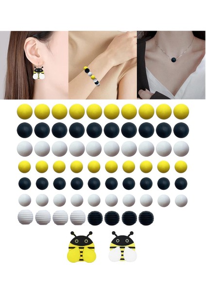 70 Adet Silikon Boncuklar Anahtar Zinciri Aralayıcı Boncuk Bilezikleri Gevşek Boncuklar (Yurt Dışından) fırsatları