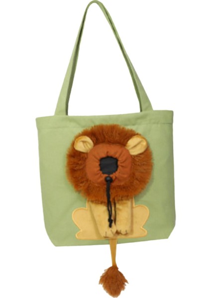 Evcil Hayvan Omuz Taşıma Çantası Seyahat Taşıma Çantaları Aslan Desen Sevimli Tuval Yeşil Küçük (Yurt Dışından) fiyatları