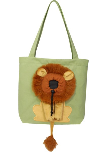 Evcil Hayvan Omuz Taşıma Çantası Seyahat Taşıma Çantaları Aslan Desen Sevimli Tuval Yeşil Küçük (Yurt Dışından) indirimleri