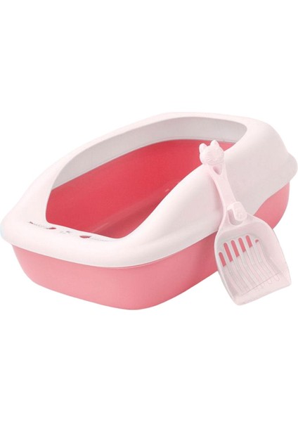 Dayanıklı Kedi Kumu Kutusu, Kapalı Kediler Için Sıçrama Geçirmez Yavru Kedi Tuvaleti Pembe (Yurt Dışından) fırsatları