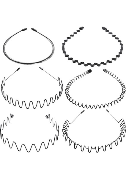Erkek Kızlar Dalgalanmış Stil Tatil Spor Saç Bandı 6pcs (Yurt Dışından)