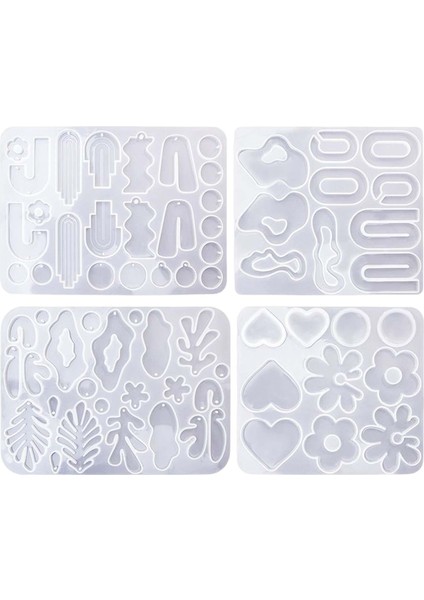 4pcs Silikon Döküm Dıy Küpe Takı Yapımı Için Kişiselleştirilmiş Yeniden Kullanılabilir (Yurt Dışından)