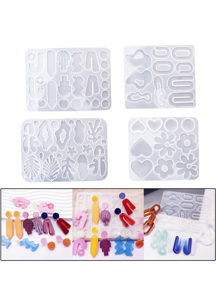 4pcs Silikon Döküm Dıy Küpe Takı Yapımı Için Kişiselleştirilmiş Yeniden Kullanılabilir (Yurt Dışından)
