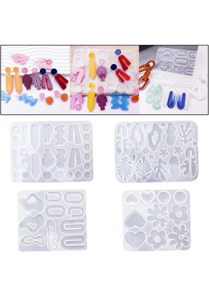 4pcs Silikon Döküm Dıy Küpe Takı Yapımı Için Kişiselleştirilmiş Yeniden Kullanılabilir (Yurt Dışından)