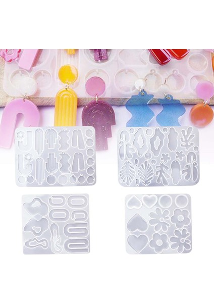4pcs Silikon Döküm Dıy Küpe Takı Yapımı Için Kişiselleştirilmiş Yeniden Kullanılabilir (Yurt Dışından)