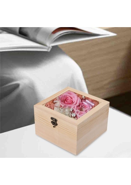 Ahşap Kutu Takı Ekranı Cam Kapak Dekoratif Dey Dey Depok Boglu 18CMX18CMX12CM (Yurt Dışından) modelleri
